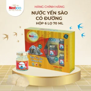 [Hộp 6 Hũ 70ml] Yến Chưng Đường Phèn Nest100 kèm túi