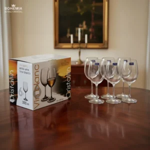 Ly rượu vang pha lê 350 ml Bohemia Royal Crystal set 6 ly - Model: Cristallin 350ml