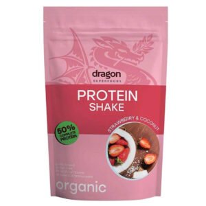 Bột protein thực vật lắc dâu sữa dừa hữu cơ Dragon Superfoods 450g