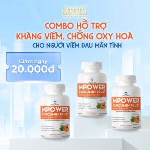 Combo 3 hộp Mpower Curcumin Plus made with BioBDMC™30 tiêu chuẩn Canada, được cấp sáng chế (Hộp 30 viên)