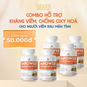 Combo 5 hộp Mpower Curcumin Plus made with BioBDMC™30 tiêu chuẩn Canada, được cấp sáng chế (Hộp 30 viên)