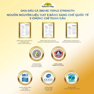 Nature's Way Kids Smart Bursts DHA 300mg Triple Strength - Bổ sung DHA, hỗ trợ tốt cho não bộ và mắt (Hộp 50 viên)