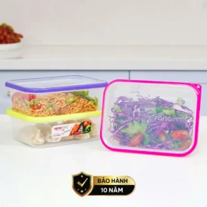 Set 3 hộp đựng thực phẩm kháng khuẩn 2100ml Sanaliving cao cấp OMADA - Model: S2323CA