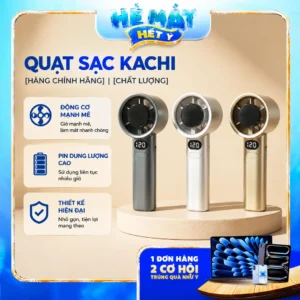 Quạt Cầm Tay Kachi MK442 – 120 Cấp Độ Gió Tuabin, Màn Hình LED Hiển Thị Pin, Bảo Hành 18 Tháng