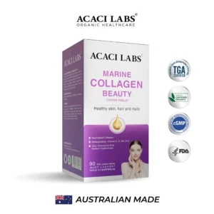 Collagen Thủy Phân Hỗ Trợ Da-Móng-Tóc Marine Collagen Beauty Acaci Labs Úc Chính Hãng (Hộp 90 Viên)