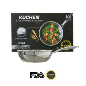 Chảo inox 5 lớp liền khối KU W28625