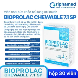 Viên nhai bổ sung lợi khuẩn Bioprolac chewable 7.1 SP (Hộp 30 viên)