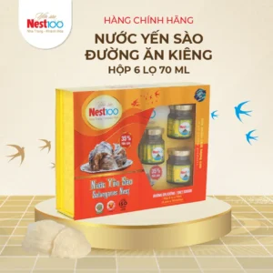 [Hộp 6 Hũ 70ml] Yến Sào Đường Ăn Kiêng Nest100 kèm túi