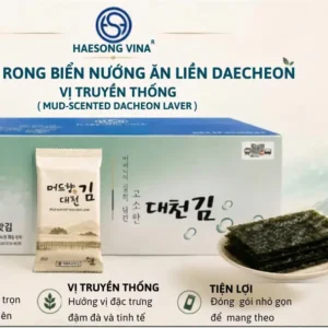 Thùng 30 gói Snack Rong Biển Nướng Ăn Liền Daecheon Vị Truyền Thống (Mud-Scented Daecheon Laver)