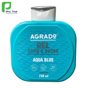 Sữa tắm Agrado Aqua Blue (Chai 750ml) - Hương thơm của hoa jazmin và táo trên nền hổ phách và tuyết tùng