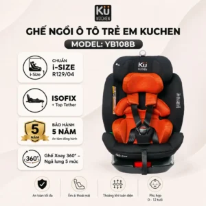 Ghế an toàn trẻ em trên xe ô tô KUCHEN YB108B - Màu đen