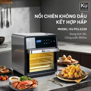 Nồi chiên không dầu kết hợp hấp KU 2228