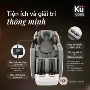 Ghế massage KUCHEN - Model: LEK-988J - Màu xám