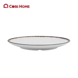 Dĩa Mela tròn viền đen Size Ø201x25 _378440 _D1108LE _Tieyoushi