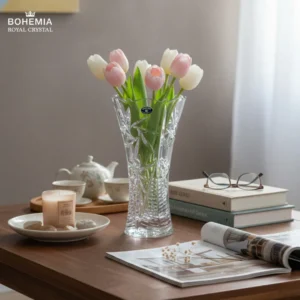 Bình hoa pha lê dáng trụ 89001 Bohemia Royal crystal - Model: PINWHEEL 300mm