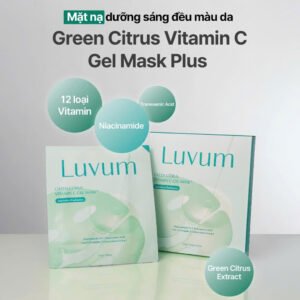 Mặt nạ LUVUM Green Citrus Vitamin C Gel Mask Plus giúp dưỡng sáng đều màu da (hộp 5 miếng x 33g)