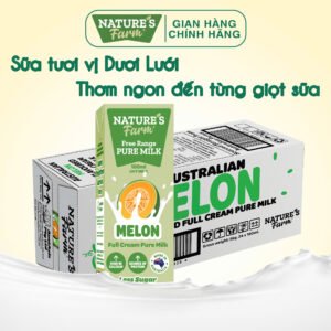 Thùng 24 Hộp Sữa Tươi Nature's Farm Vị Dưa Lưới Hộp 180ml
