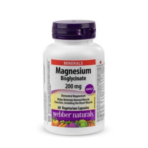 Thực phẩm bảo vệ sức khoẻ WEBBER NATURALS Magnesium Bisglycinate 200mg (Hộp 60 viên)