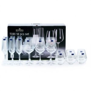 Bộ 18 ly pha lê TORI SET Bohemia Royal Crystal - Model: TORI SET 18pc
