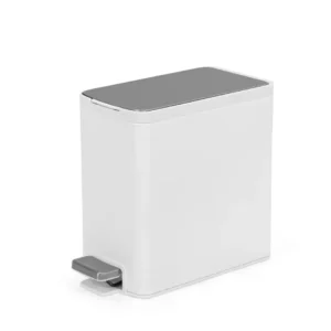 Thùng rác inox 8L nắp bật, chống ồn Eko - Trắng _384620
