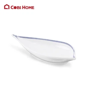 Dĩa Yangge trắng vân xanh kiểu lạ mắt Size 32.8cm _378048 _JMC438 -YHL