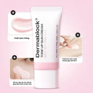 Kem chống nắng phổ rộng nâng tone trắng hồng Dermablock Tone Up Sun Cream SPF50+ PA ++++ 35ml
