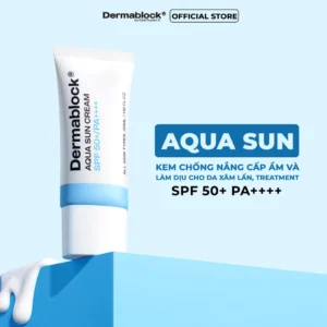 Kem chống nắng cấp ẩm và làm dịu cho da xâm lấn, treatment Dermablock Aqua Sun Cream SPF50+ PA++++ 35ml
