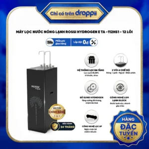 Máy lọc nước nóng lạnh nguội điện phân RO Rossi Hydrogen E TA-112HS1 - 12 lõi bổ sung hydrogen