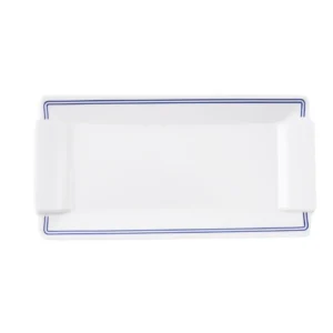 Dĩa Yangge trắng vân xanh chữ nhật dài _ 378052