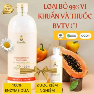 Nước ngâm rửa thực phẩm FUWA3E loại bỏ vi khuẩn và 40+ dư lượng BVTV 3.8L