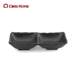 Chén nước chấm Mela đen nhám 2 ngăn _378492