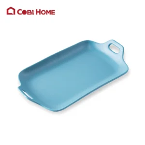 Dĩa Yangge xanh trang trí hình khay có quai _378117