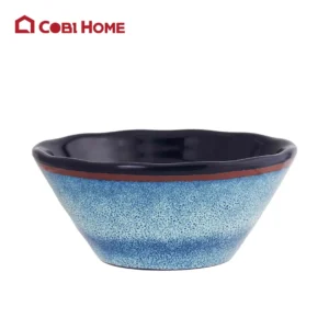 Tô Mela xanh loang lòng đen viền sóng Size 154x154x65 _378560 _KMB446