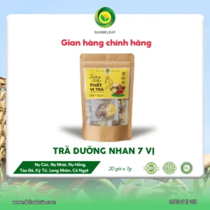 Trà Dưỡng Nhan 7 Vị Long Nhãn Sunbeleaf - Hương Vị Dịu Ngọt, Mang Lại Cảm Giác Thư Thái, Tươi Mới Mỗi Ngày - Túi Zip 20 Gói