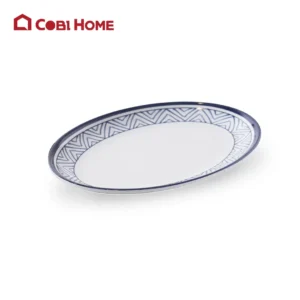 Dĩa Yangge oval xanh có vân Size 22.8cm _378103 _63009 -LXT
