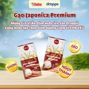 Gạo Japonica Premium HEBE giúp bé ăn ngon miệng hơn (hộp 1kg)