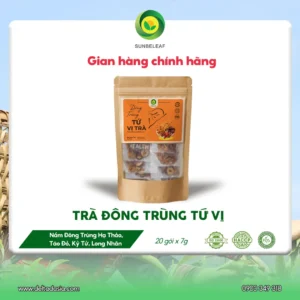 Trà Đông Trùng Hạ Thảo Tứ Vị Sunbeleaf - Duy Trì Sinh Lực, Nuôi Dưỡng Cơ Thể Từ Bên Trong - Túi Zip 20 Gói