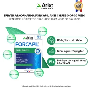 Viên uống ARKOPHARMA FORCAPIL ANTI CHUTE bổ sung biotin, hỗ trợ tóc chắc khỏe, giúp giảm nguy cơ rụng tóc (Hộp 30 viên)