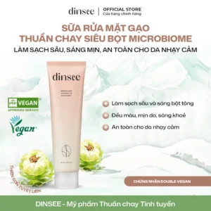 Sữa Rửa Mặt Gạo Thuần Chay Siêu Bọt Microbiome Dinsee Premium Vegan Microbiome Rice Foam Cleanser