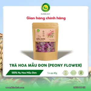Trà Hoa Mẫu Đơn Sunbeleaf - Thức Uống Thảo Mộc Dịu Nhẹ Cho Phái Đẹp - Túi Zip 80g