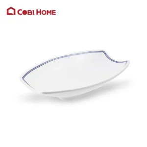 Dĩa Yangge trắng vân xanh oval Size 25.4 cm _378045 _JMC430 -YHL