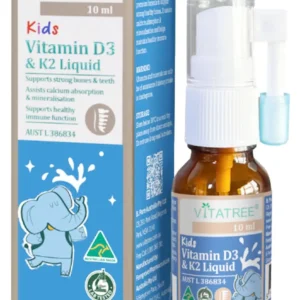 Vitatree Kids Vitamin D3K2 dạng xịt 10ml - Hỗ trợ hấp thu canxi, xương răng chắc khỏe cho bé