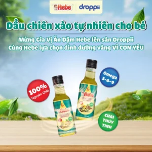 Dầu chiên xào tự nhiên cho bé HEBE chịu nhiệt 200°C (chai 150ml)
