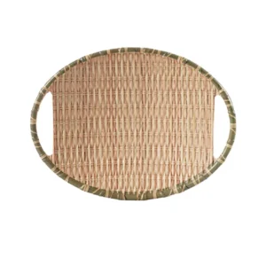 Dĩa mây tre đan oval có tay cầm Size 25.4 _JM181002 _378159