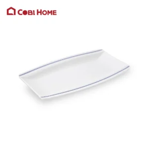 Dĩa Yangge trắng vân xanh chữ nhật Size 35.4cm _378050 _JMC427 -YHL