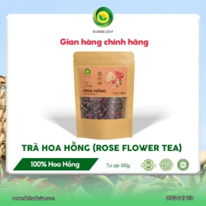 Trà Hoa Hồng Sunbeleaf - Thức Uống Thảo Mộc Dịu Nhẹ Cho Phái Đẹp - Túi 100g