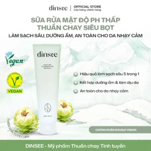 Sữa Rửa Mặt Độ Ph Thấp Thuần Chay Siêu Bọt Dinsee Premium Vegan Low Ph Hyaluronic Acid Foam Cleanser